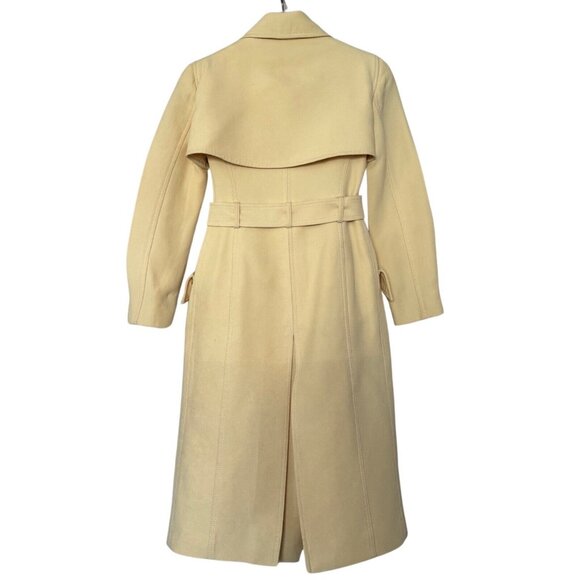 SOLD Auth Vintage Christian Dior Yellow Silk Belted Structured Coat Size XS - Picture 3 of 16